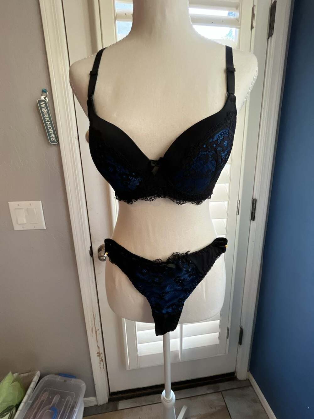 Lace Push-Up Bra and Thong Set
